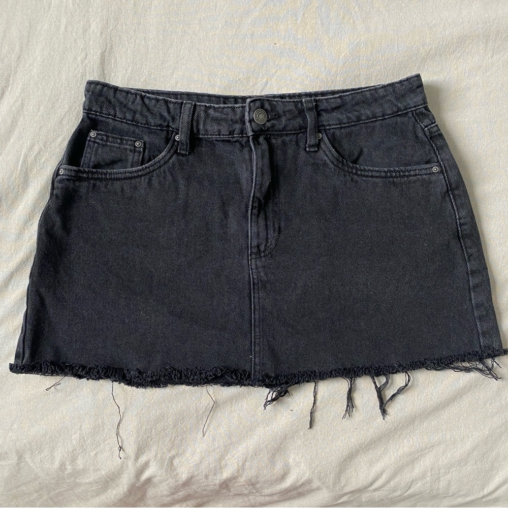 Black Denim‎ Mini Skirt